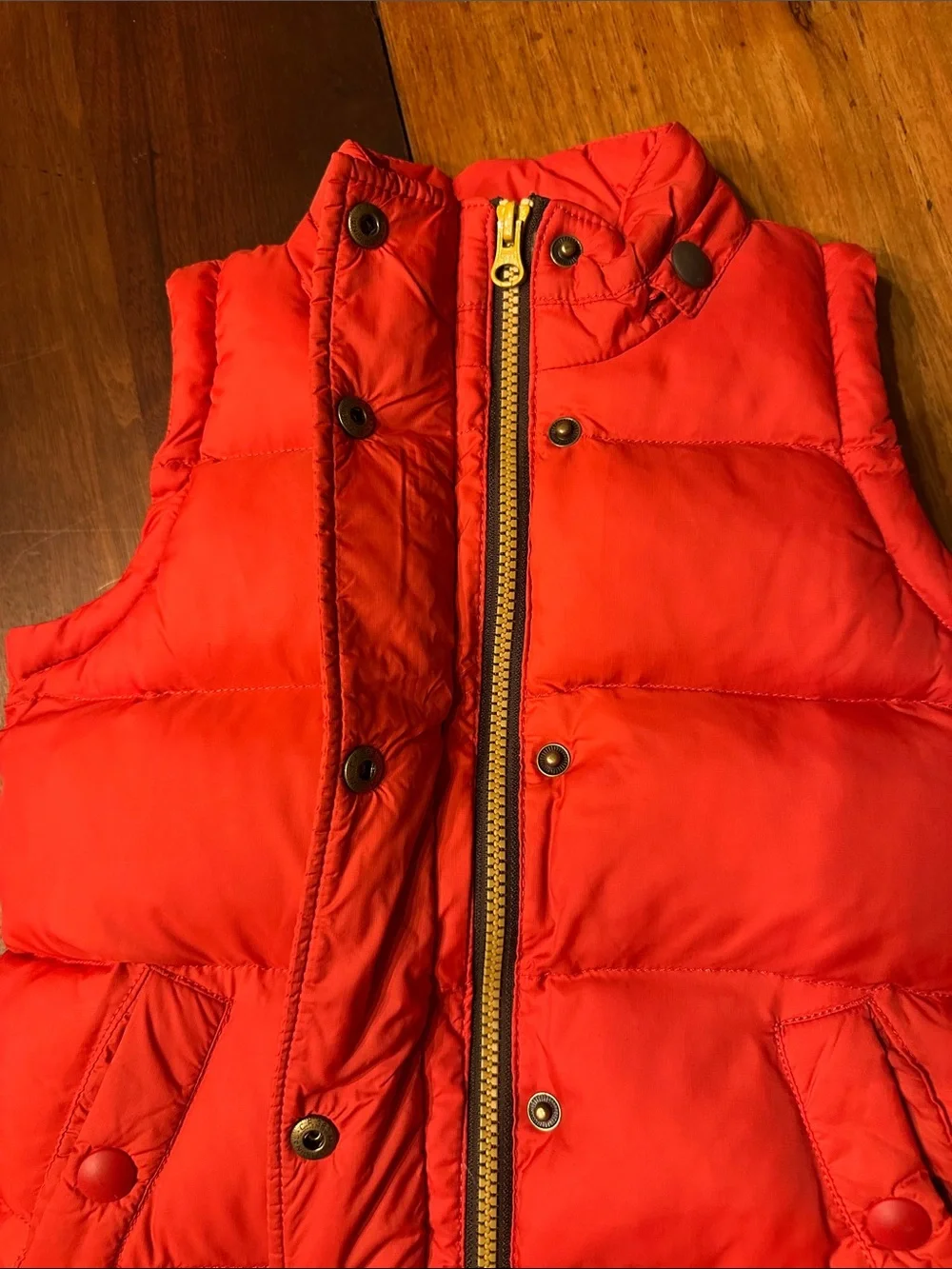 Joules Kids Puffer Vest - Bright Orangey-Red